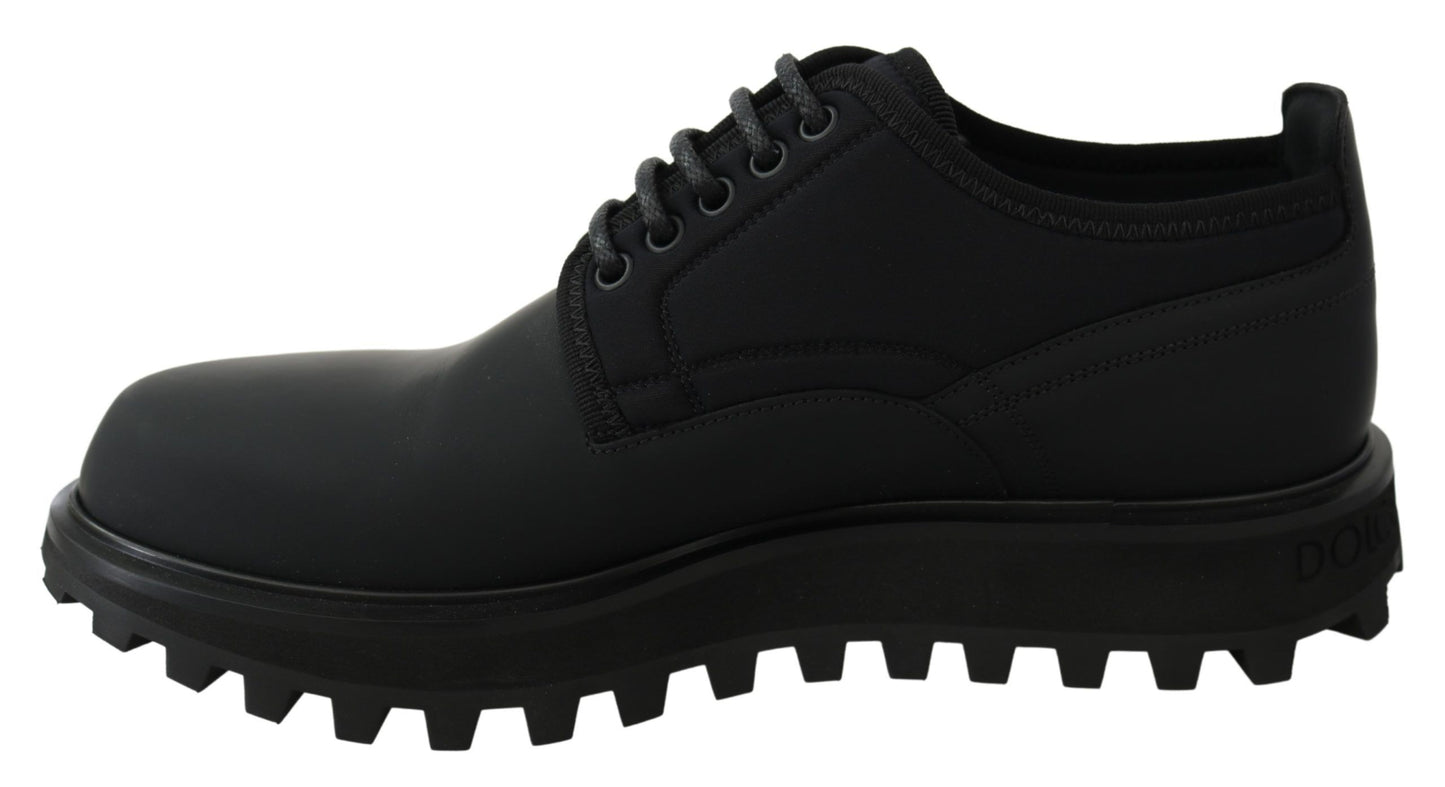 Elegantes zapatos Derby de piel de becerro negros
