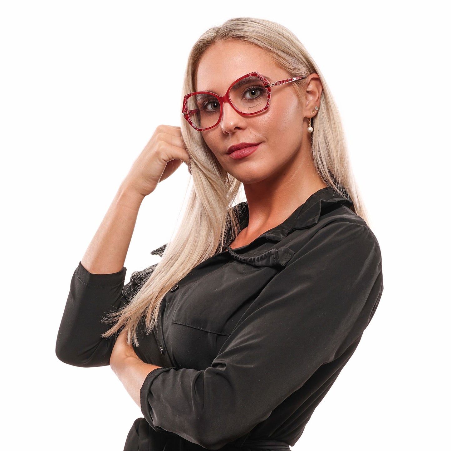Monturas ópticas rojas para mujer