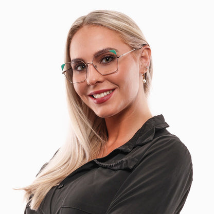 Gafas de sol de montura completa doradas radiantes para mujer