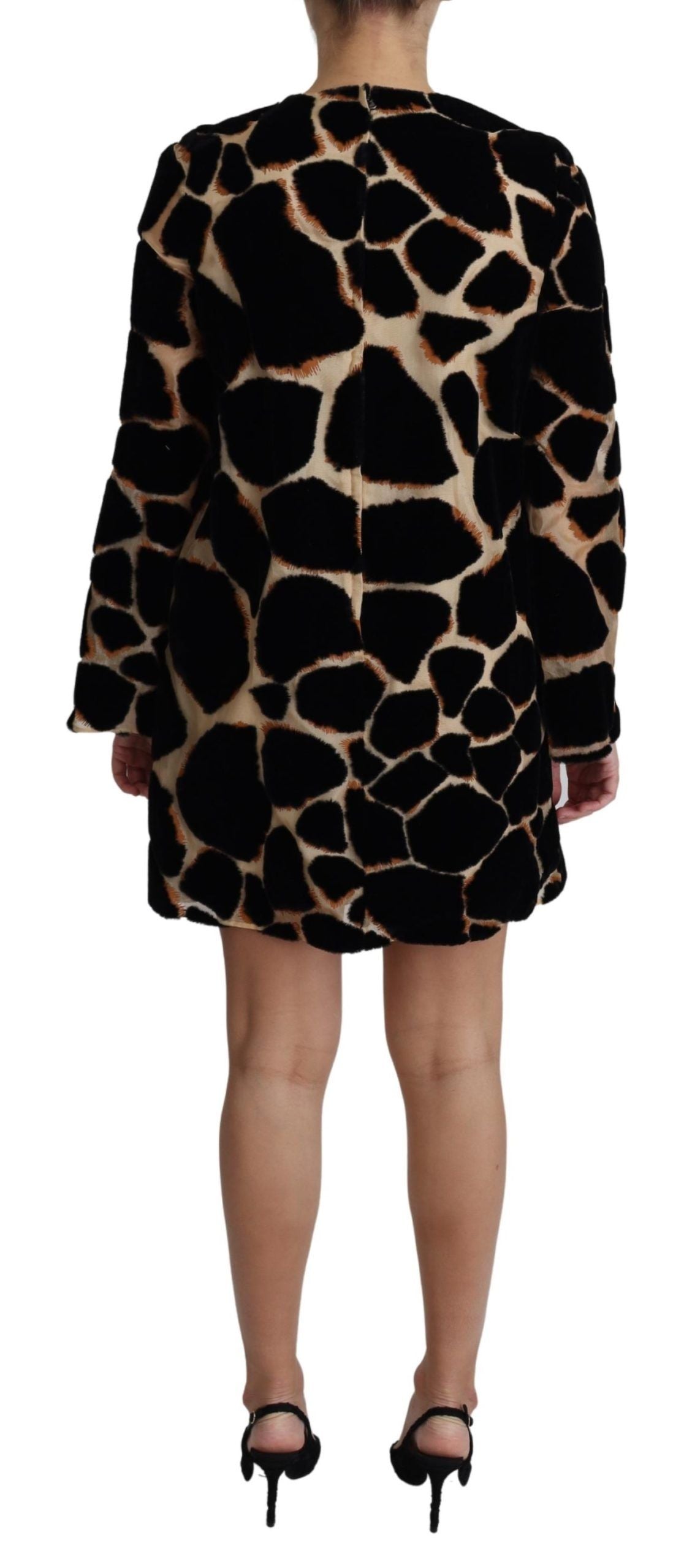 Vestido mini recto con estampado de jirafa chic