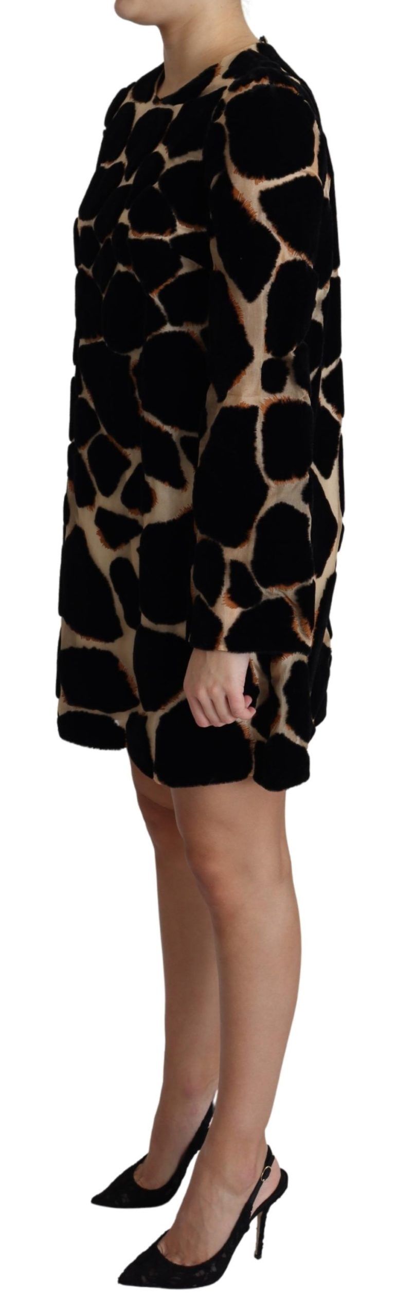 Vestido mini recto con estampado de jirafa chic