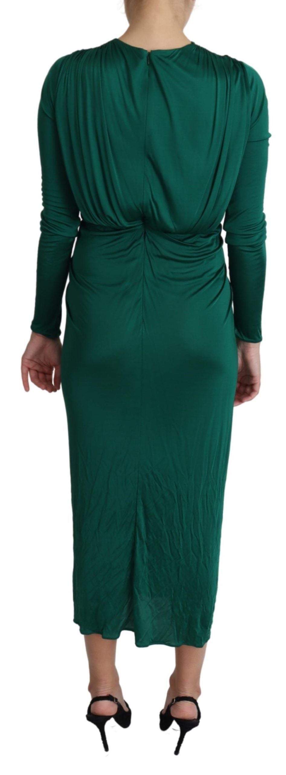 Vestido midi ajustado Emerald Elegance