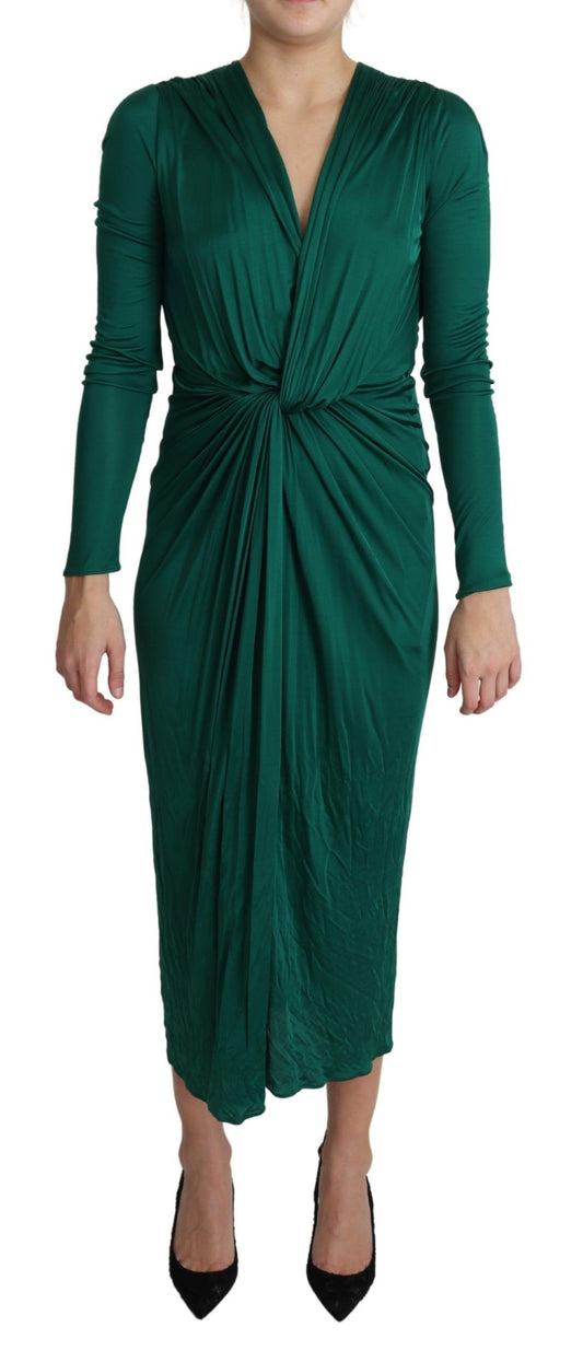 Vestido midi ajustado Emerald Elegance