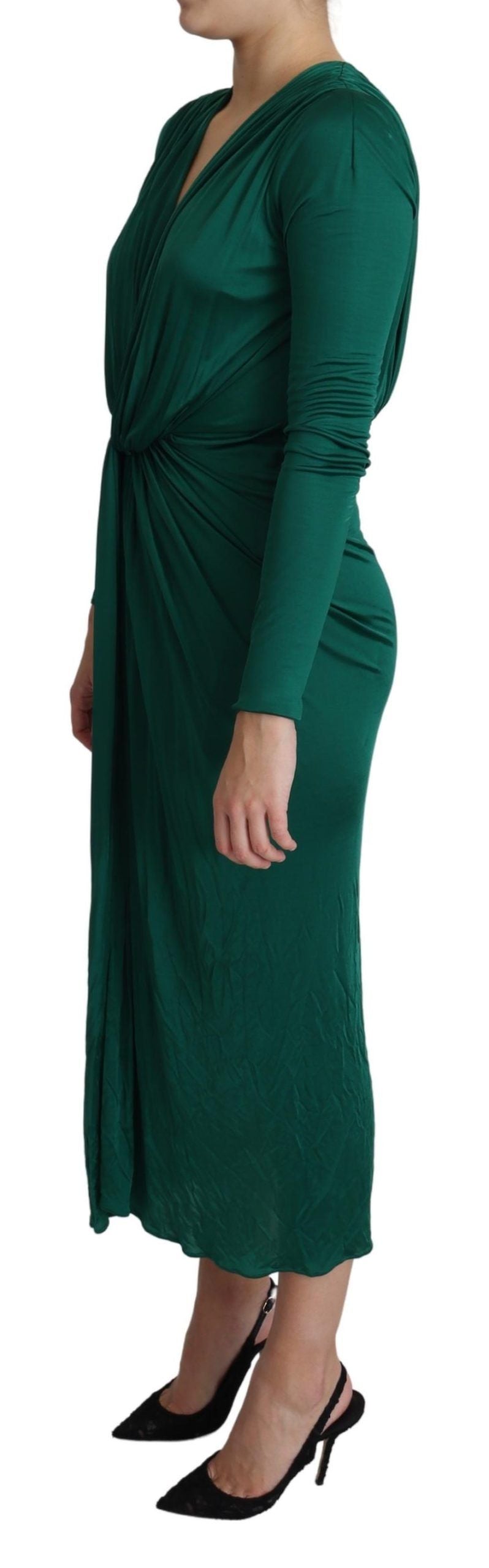 Vestido midi ajustado Emerald Elegance