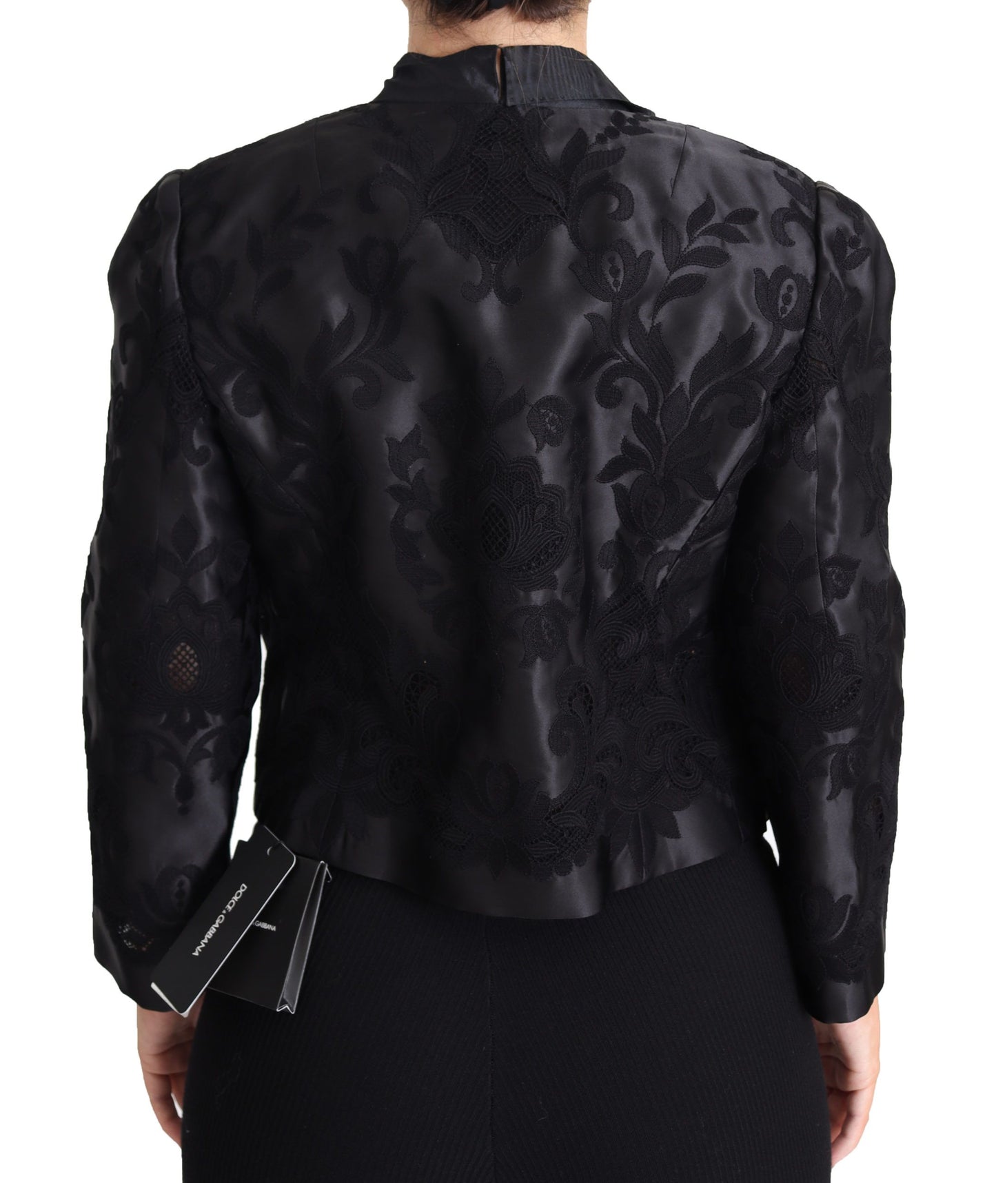 Chaqueta con follaje de mezcla de seda bordada