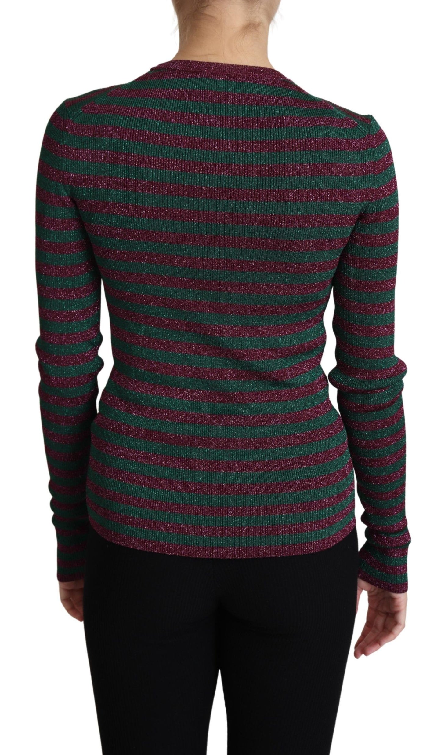 Elegante suéter de cuello redondo color granate