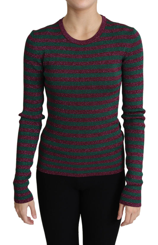 Elegante suéter de cuello redondo color granate