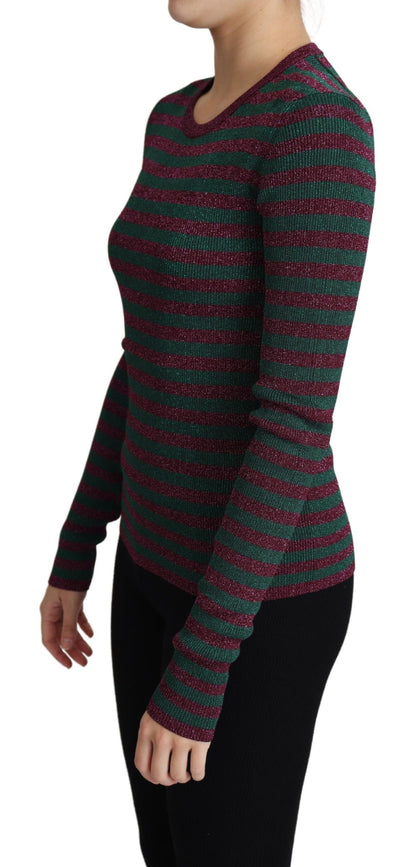Elegante suéter de cuello redondo color granate