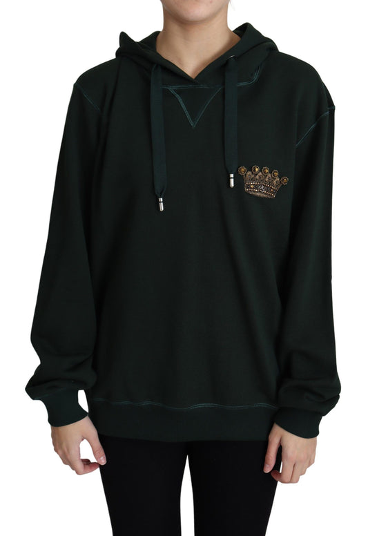 Sudadera con capucha bordada con corona real