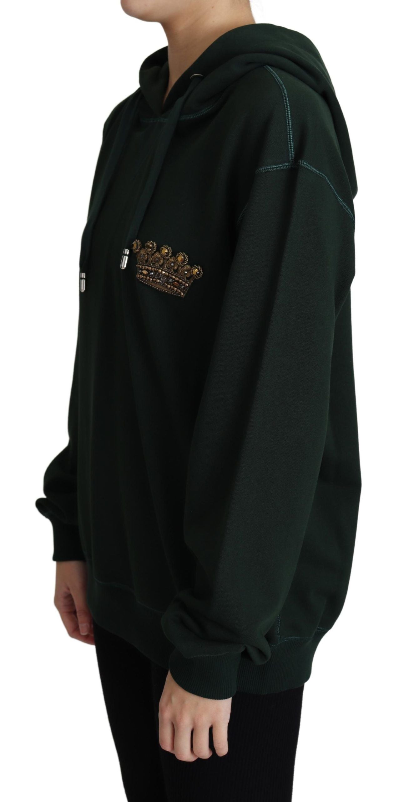 Sudadera con capucha bordada con corona real