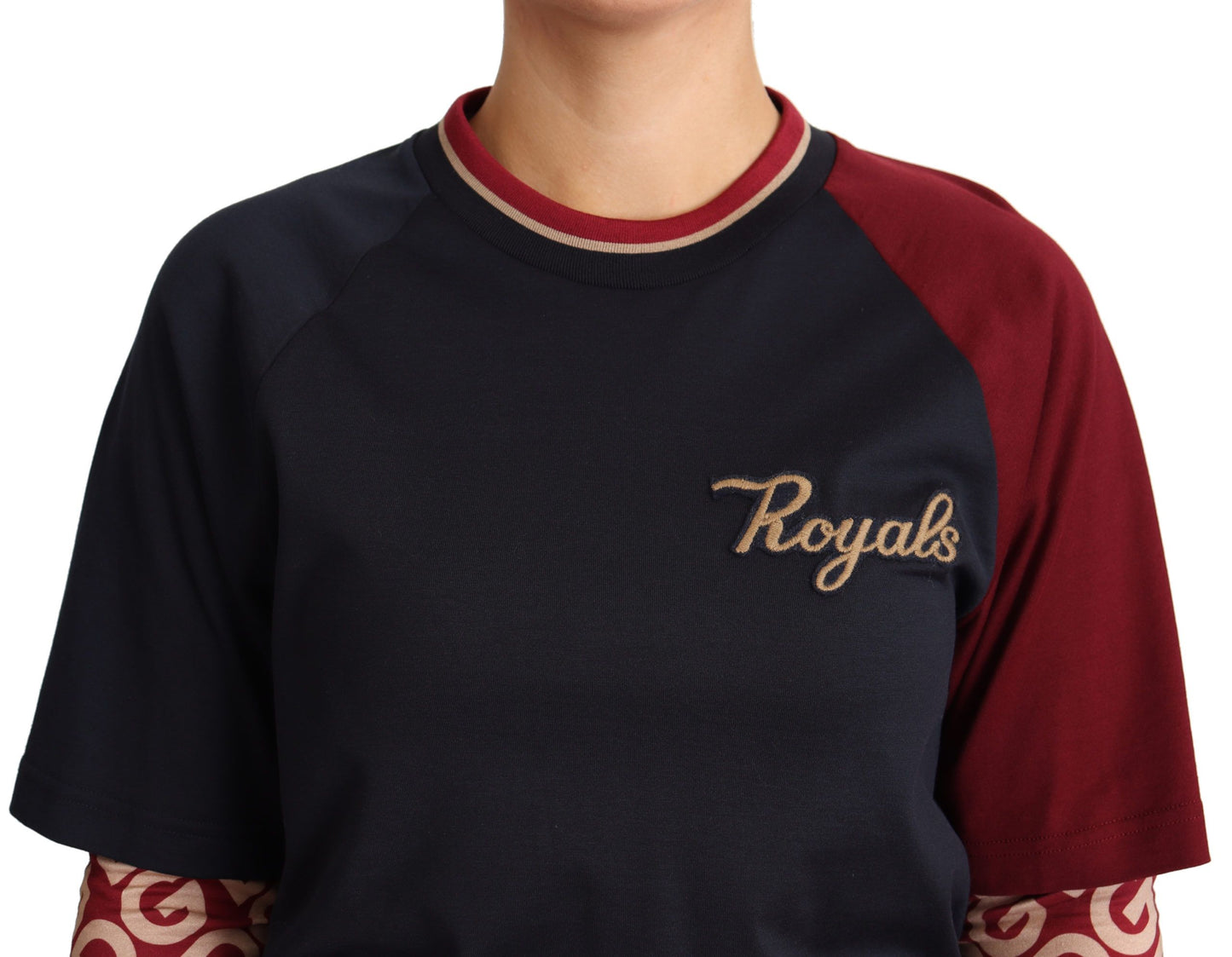 Suéter de cuello redondo de algodón Royals multicolor