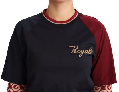 Suéter de cuello redondo de algodón Royals multicolor