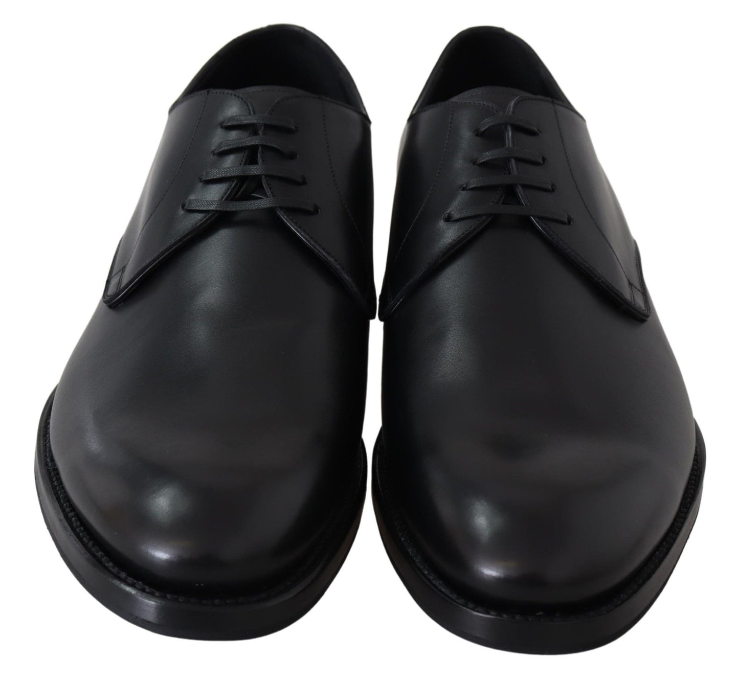 Elegantes zapatos de vestir Derby de cuero negro
