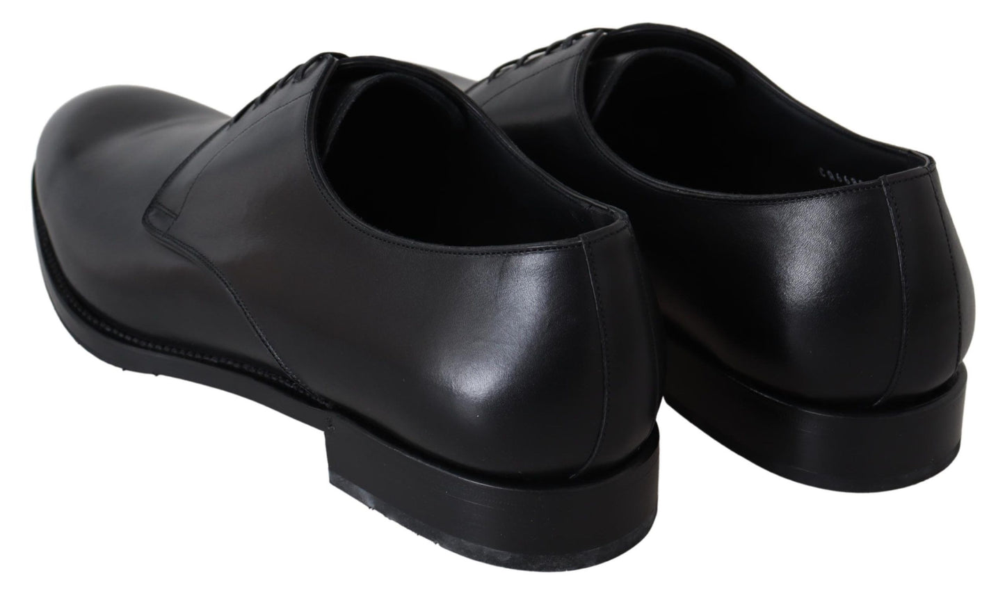 Elegantes zapatos de vestir Derby de cuero negro