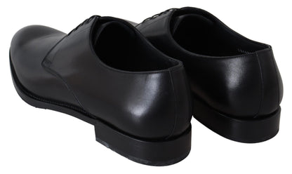 Elegantes zapatos de vestir Derby de cuero negro