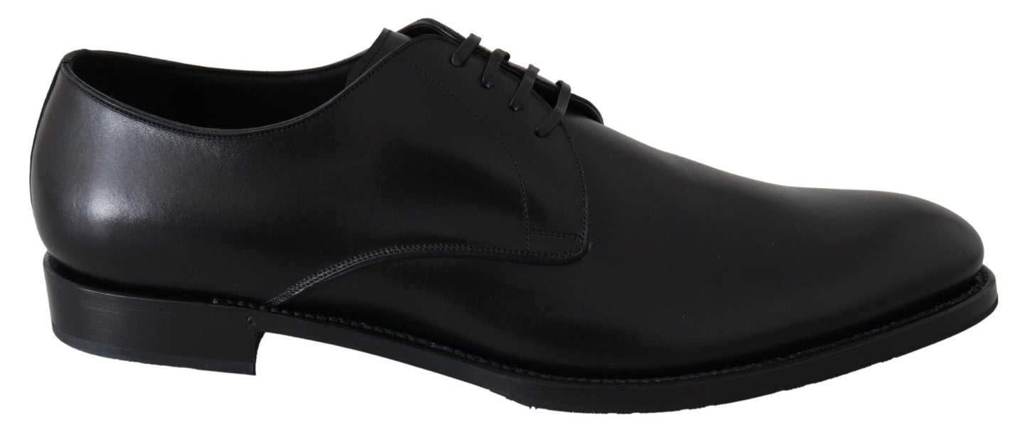 Elegantes zapatos de vestir Derby de cuero negro