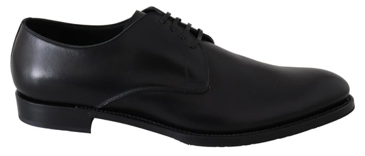 Elegantes zapatos de vestir Derby de cuero negro