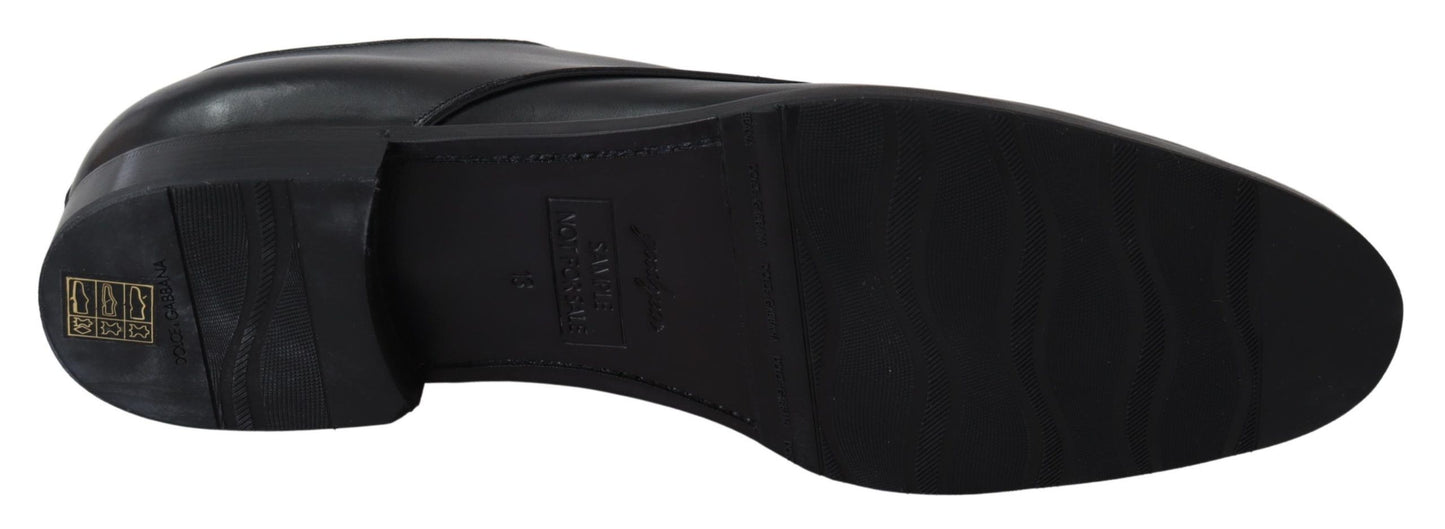 Elegantes zapatos de vestir Derby de cuero negro