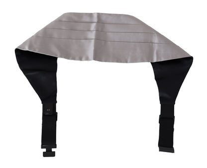 Elegante fajín de seda gris