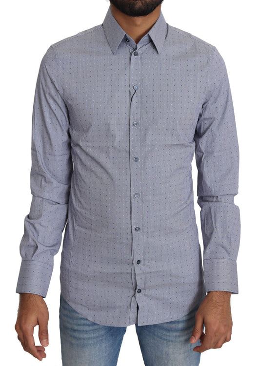 Camisa Sicilia Slim Fit de mezcla de algodón con lunares