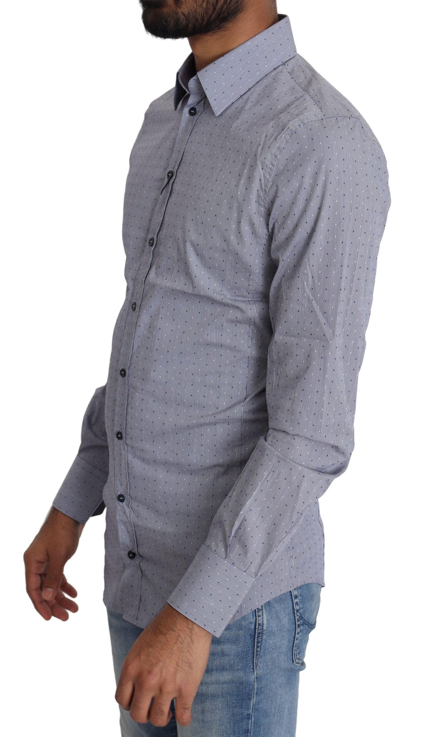 Camisa Sicilia Slim Fit de mezcla de algodón con lunares