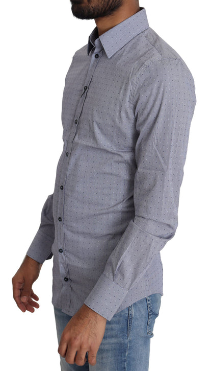 Camisa Sicilia Slim Fit de mezcla de algodón con lunares