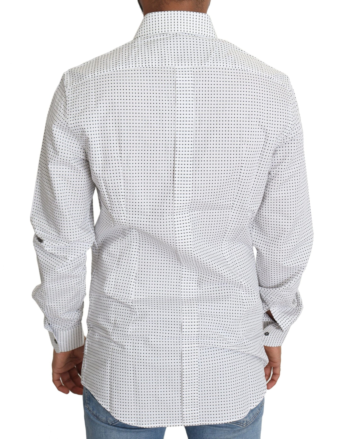 Camisa elegante de corte entallado con lunares