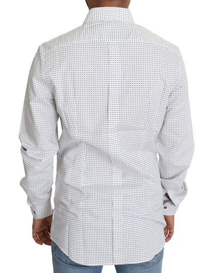 Camisa elegante de corte entallado con lunares