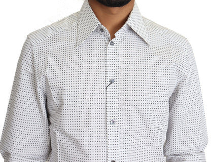 Camisa elegante de corte entallado con lunares