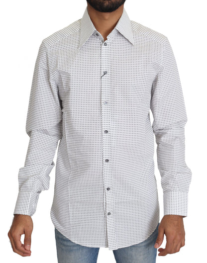 Camisa elegante de corte entallado con lunares