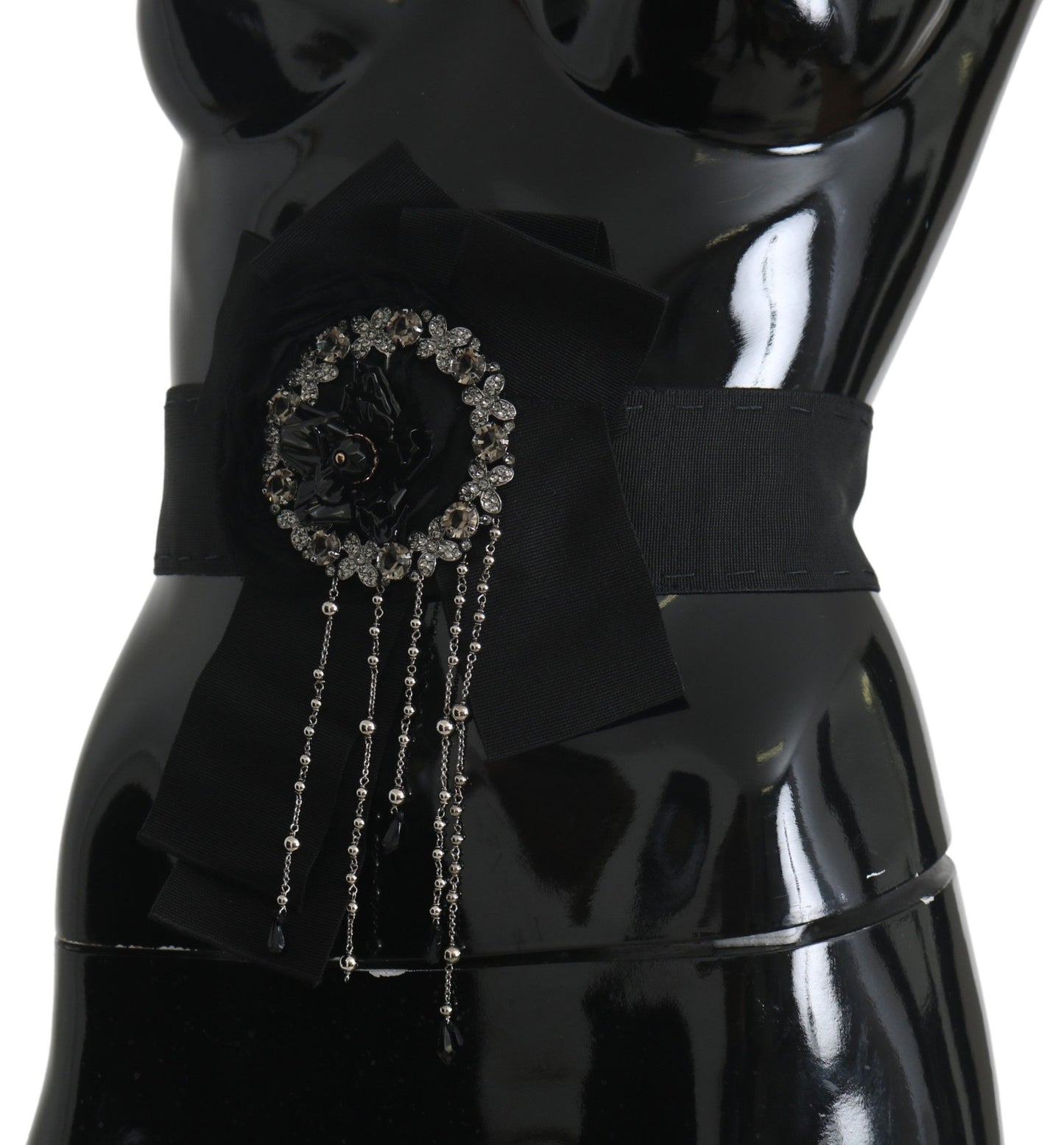 Cinturón elegante de cristal negro