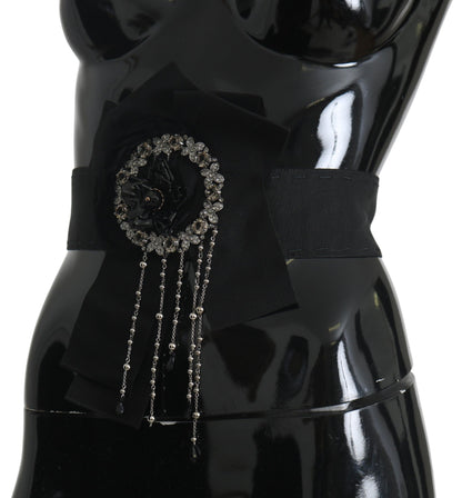 Cinturón elegante de cristal negro