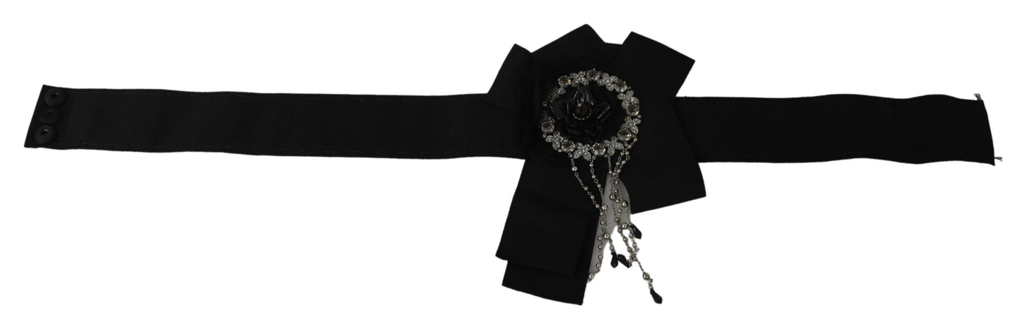 Cinturón elegante de cristal negro