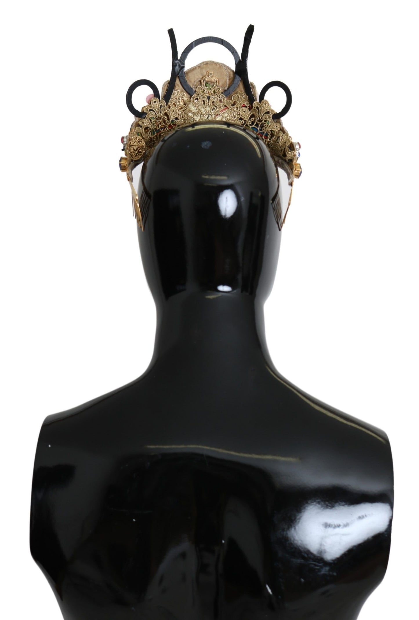 Impresionante tiara con diadema de cristal - Multicolor dorado