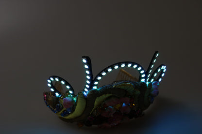 Impresionante tiara con diadema de cristal - Multicolor dorado