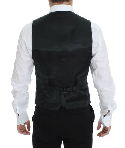 Elegante chaleco de vestir de mezcla de lana gris