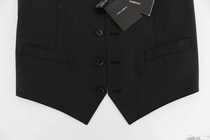 Elegante chaleco de vestir de mezcla de lana gris