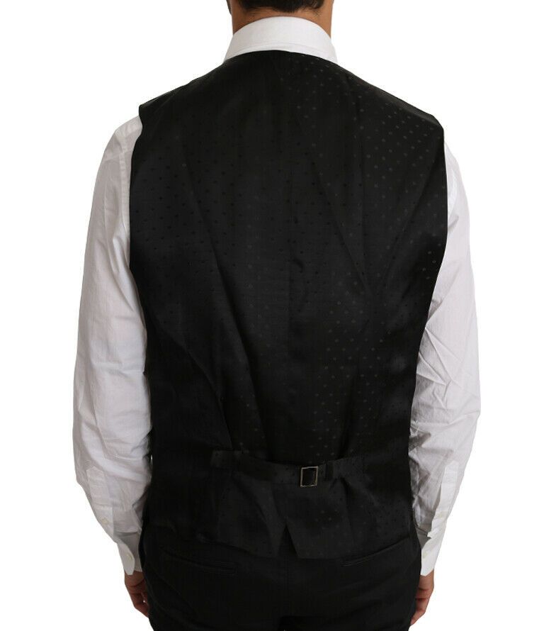 Chaleco formal elegante de mezcla de lana negra