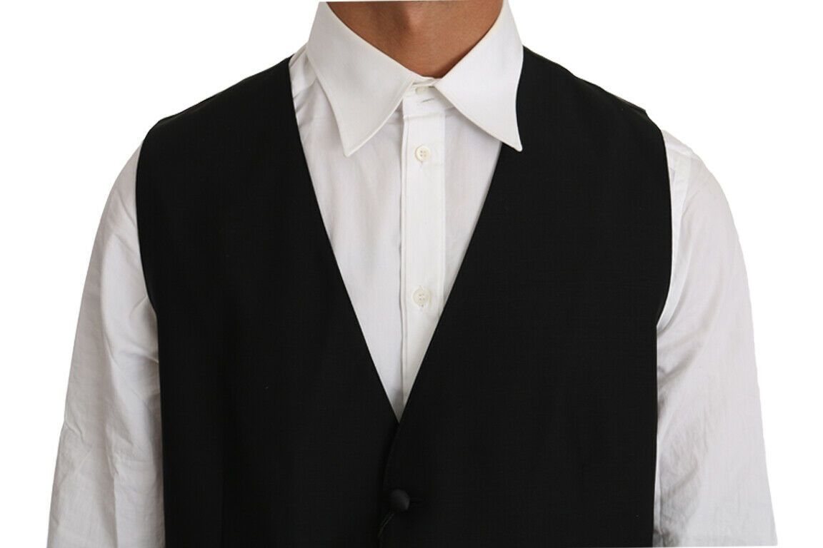 Chaleco formal elegante de mezcla de lana negra