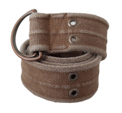 Cinturón ajustable elegante de cuero beige