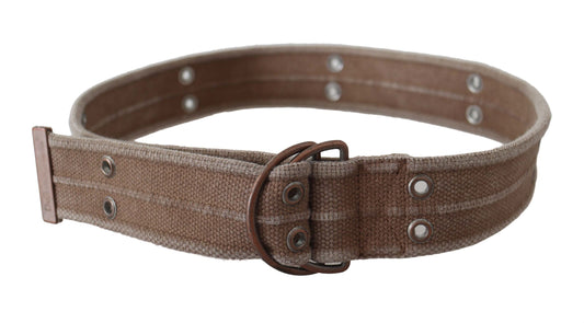 Cinturón ajustable elegante de cuero beige