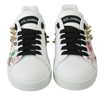 Zapatillas de piel con adornos florales de cristal