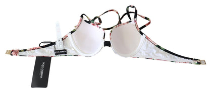 Elegante top de bikini con estampado de rosas