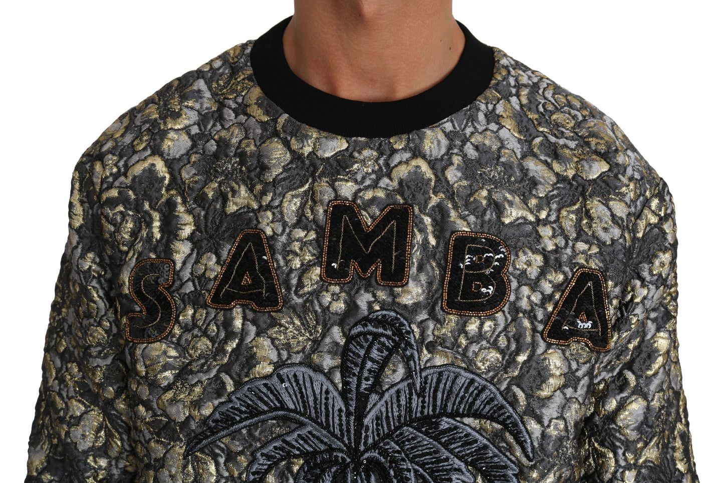 Suéter de cuello redondo con palmeras y jacquard de Samba