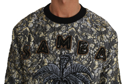 Suéter de cuello redondo con palmeras y jacquard de Samba