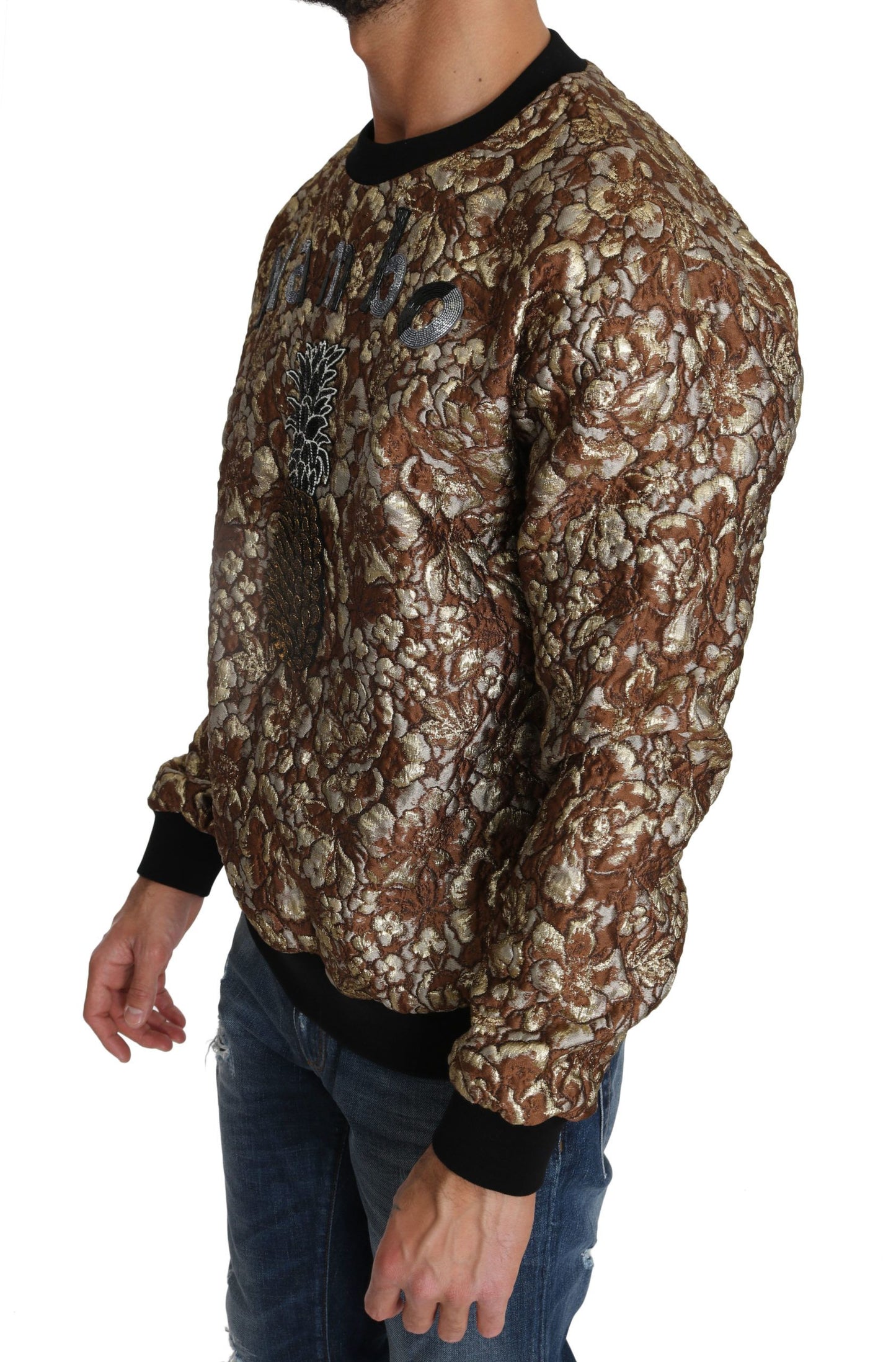 Suéter multicolor de cuello redondo opulento