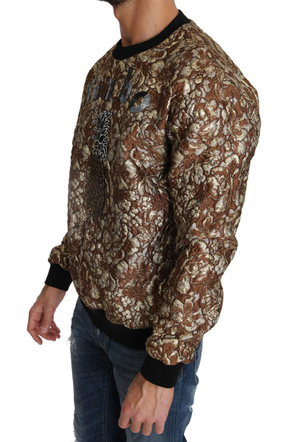 Suéter multicolor de cuello redondo opulento