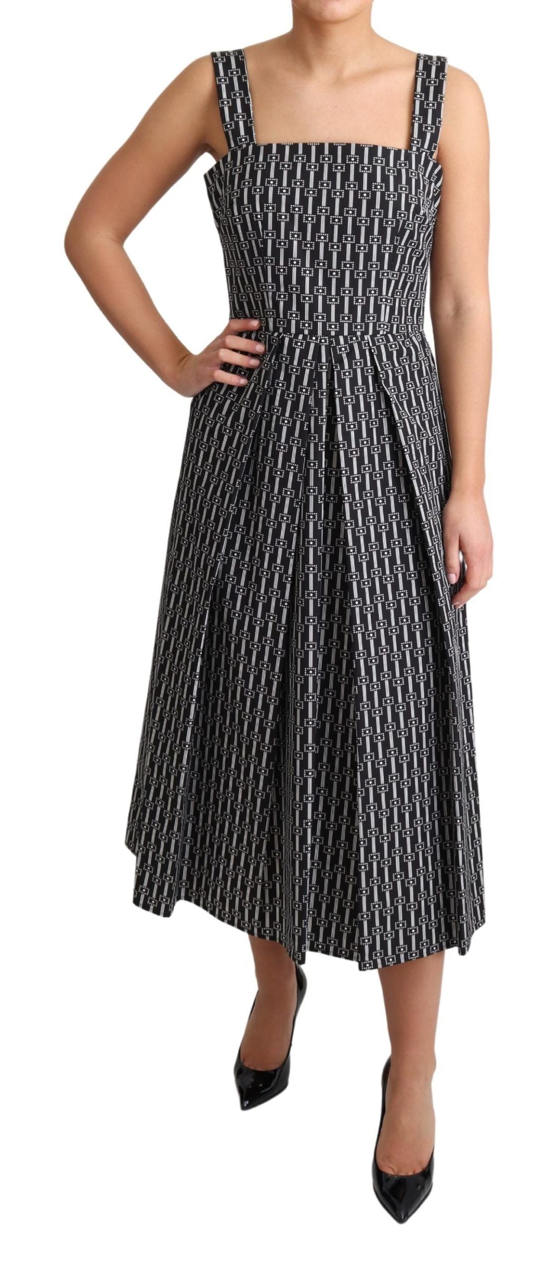 Elegante vestido geométrico sin mangas de corte A
