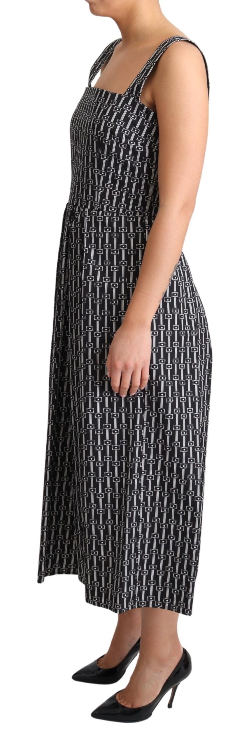 Elegante vestido geométrico sin mangas de corte A