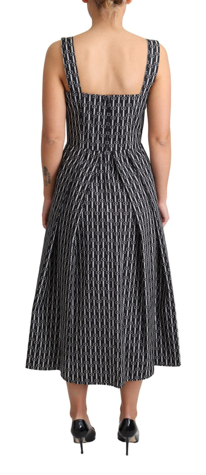 Elegante vestido geométrico sin mangas de corte A